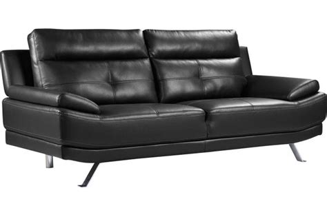 Islington Black Leather Seater Sofa Furnitureinstore