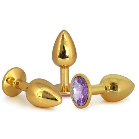 Plug Anal Pedra Cristal Dourado P DSS Sex Shop