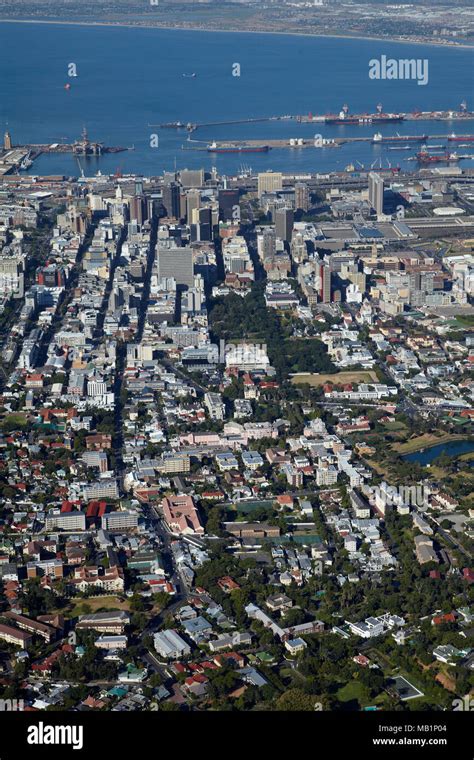 Cape Town CBD, and Table Bay, South Africa - aerial Stock Photo - Alamy