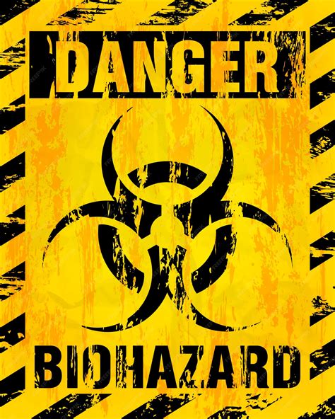 Premium Vector Danger Biohazard Warning Label Sign Skull Icon