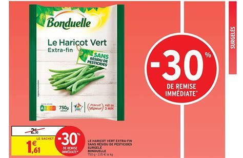 Promo Le Haricot Vert Extra fin Sans Résidu De Pesticides Surgelé