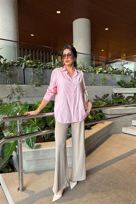 CALÇA PANTALONA ELOA NUDE Dolce me DCM Confecções LTDA