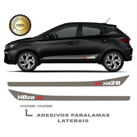 Adesivo Para Hyundai HB20 Hatch Ou Sedan Kit Faixa Lateral Sport