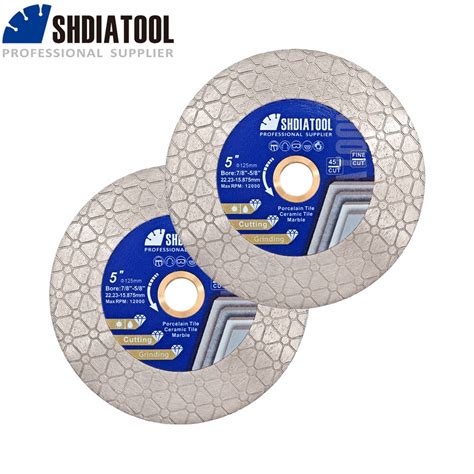 SHDIATOOL 2pcs 5 Triangle Double Sided Diamond Cutting Disc Tile