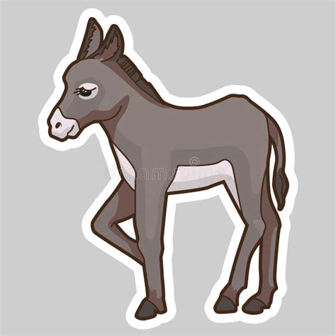 The Donkey is Standing. Isolated Vector Clipart for Christmas Nativity ...