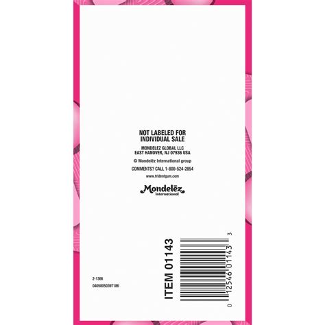 Trident Gum Bubblegum Sugar Free 14pc X 12