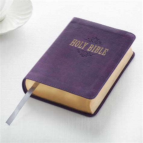 Purple Faux Leather Large Print Compact King James Version Bible – KJV ...