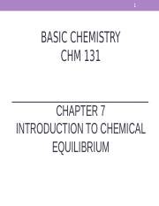 CHM 131 CHAPTER 7 Ppt 1 BASIC CHEMISTRY CHM 131 CHAPTER 7