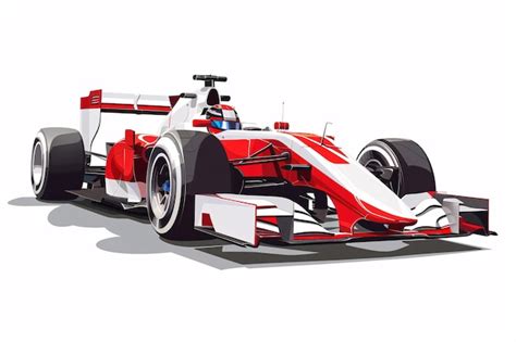 A Red And White Race Car Premium Ai Generated Image