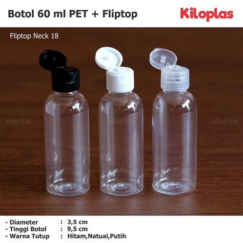 Jual Botol Fliptop 60 Ml Botol PET 60 Ml Tutup Fliptop Shopee Indonesia