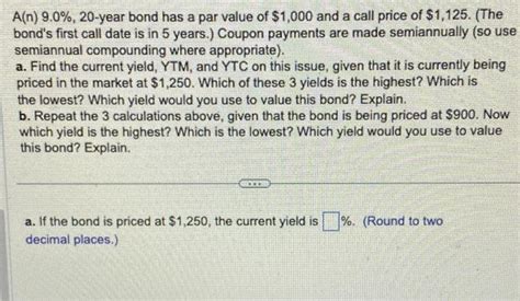 Solved A 1000 Par Value Bond With A 725 Coupon Rate