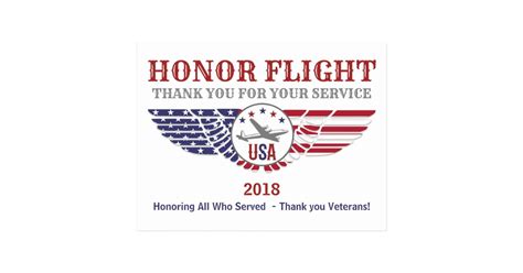 Honor Flight Thank You For Your Service Cards | Zazzle.com