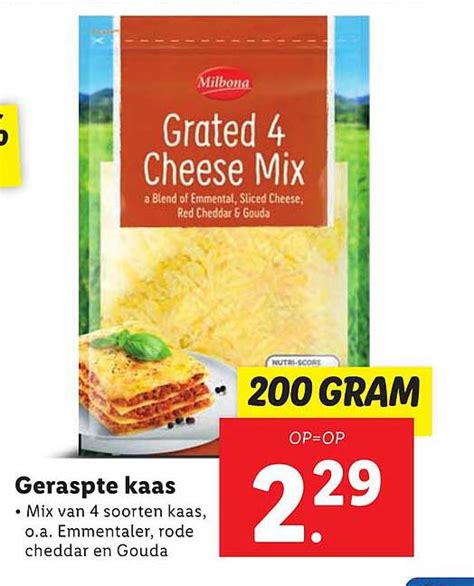 Milbona Geraspte Kaas Aanbieding Bij Lidl Folders Nl