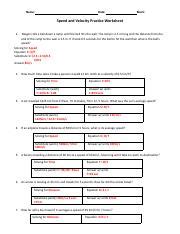 Speed And Velocity Worksheet Pdf Name Date Block Speed And