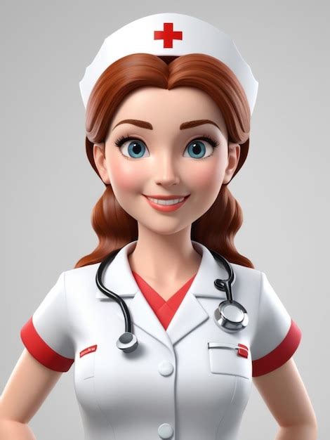 Premium Photo A 3d Cartoon Of A Nurse