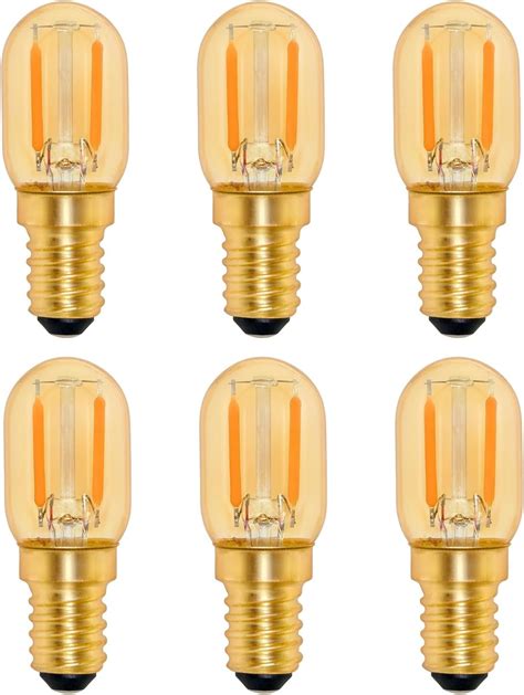 E W Led Light Bulb Amber Glass E Vintage Filament Small Screw