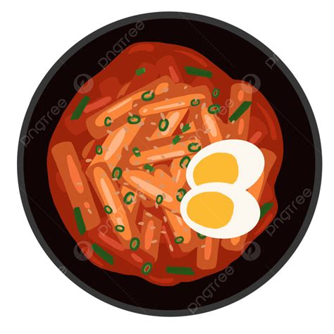 Tteokbokki White Transparent Cute Hand Drawing Illustration Tteokbokki