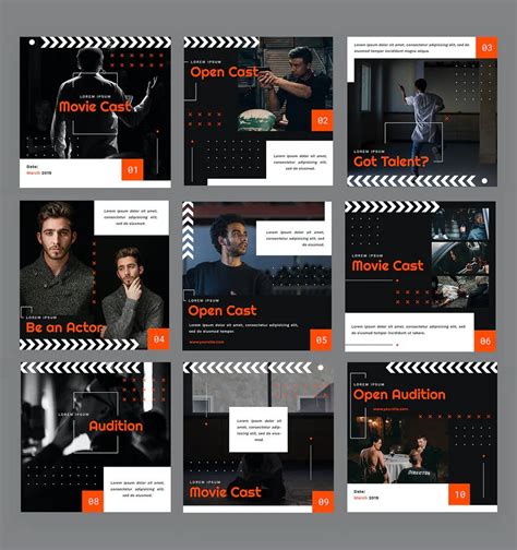 10 Instagram Feeds Template PSD | Instagram feed, It movie cast ...