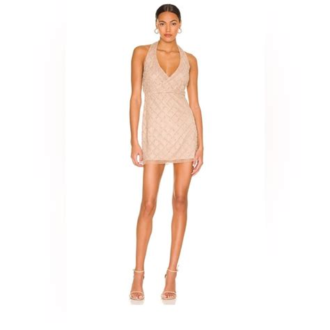 Nbd Dresses Nbd Jerry Embellished Mini Dress In Nude Poshmark