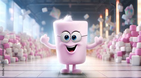 Cartoon marshmallow food character. Funny cartoon Marshmallow character ...