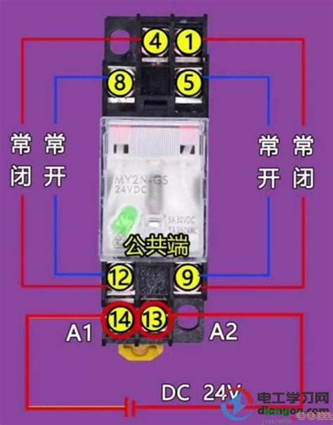 8脚或14脚中间继电器如何接线中间继电器底座数字排列和接线图图解 接线图网