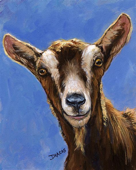 Toggenburg Goat On Blue By Dottie Dracos