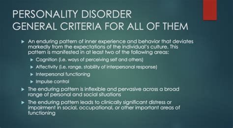 Personality Disorder Flashcards Quizlet