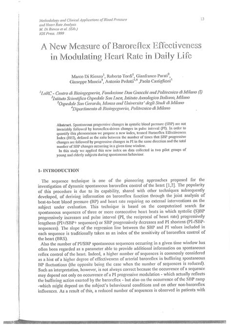 (PDF) A new measure of baroreflex effectiveness in modulating heart ...