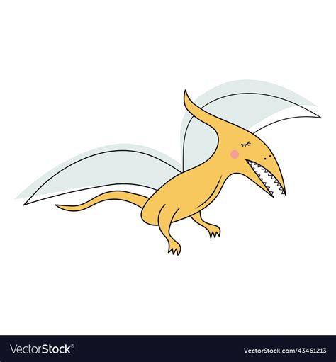 Cute flying dinosaur pterodactyl prehistoric Vector Image