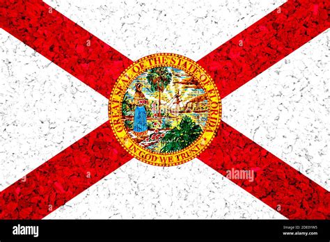 Artistic Rendering Of The Florida State Flag With Grunge Texture