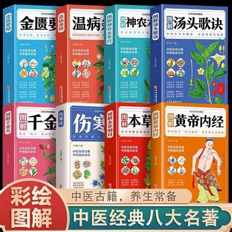 正版全8冊 本草綱目黃帝內經 傷寒論 全彩圖解 白話文版 養生書籍可可CoCo 蝦皮購物