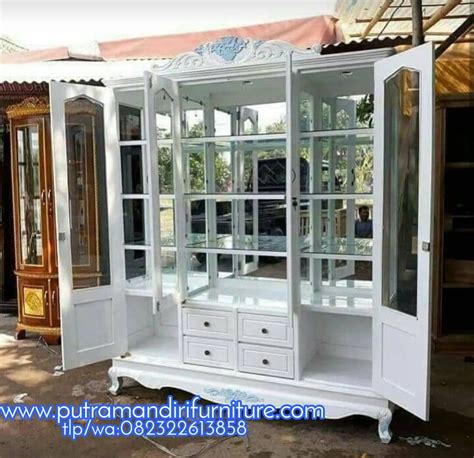 Lemari Hias Terbaru Kristal Desain Model Furniture Jepara Terbaru