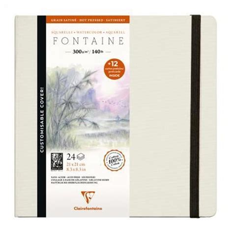 CLAIREFONTAINE BLOC ACUARELA 21 X 21 CM GRANO SATINADO 300 GR 24 HOJAS