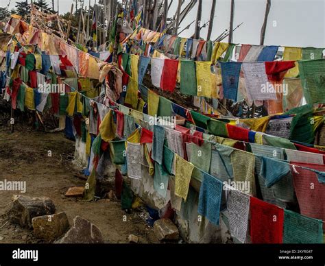 Prayer Flags in Bhutan Stock Photo - Alamy