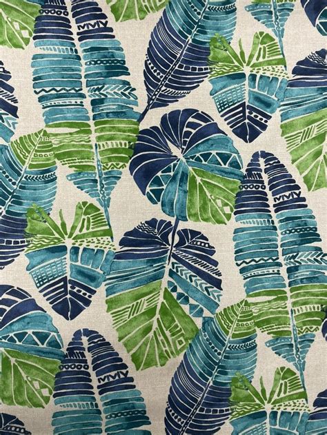 Caribe Tropical Water Repellent Outdoor Fabric By The Yard Etsy