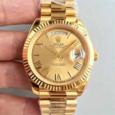 Replica Rolex Day Date Mm Full Yellow Gold Watch From Cr Factory