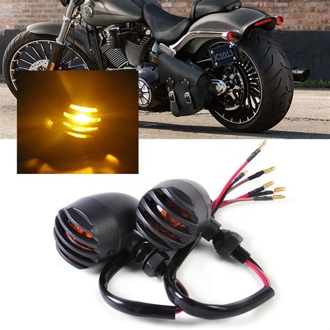 Pcs New V Motorcycle Metal Black Bullet Grille Turn Signal Light