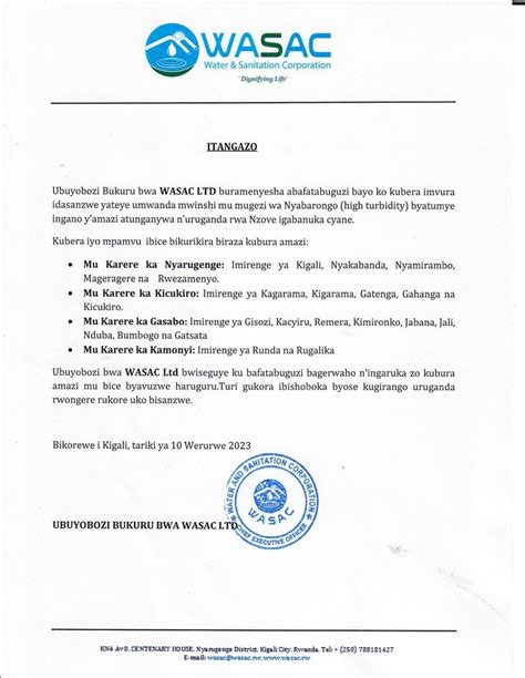 Water And Sanitation Corporation Ltd Rwanda On Twitter