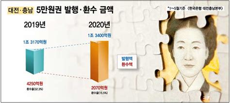 ‘신사임당 돌아오지 않는다 대전·충남 5만원권 지폐 환수율 역대 최저