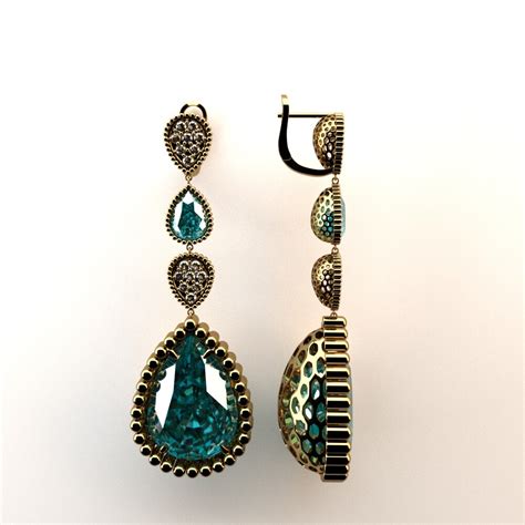 ArtStation - Серьги с топазами