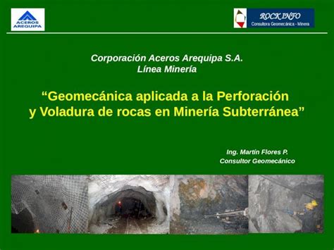 Pptx Geomec Nica Aplicada A La Perforaci N Y Voladura De Rocas En