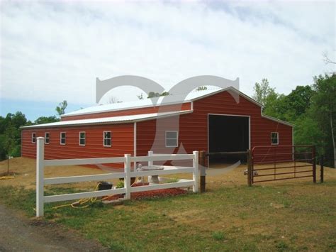 Raised Center Aisle Barn Vertical Roof W X L X H Enclosed Barn