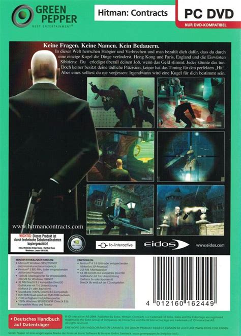 Hitman Contracts Cover Or Packaging Material Mobygames