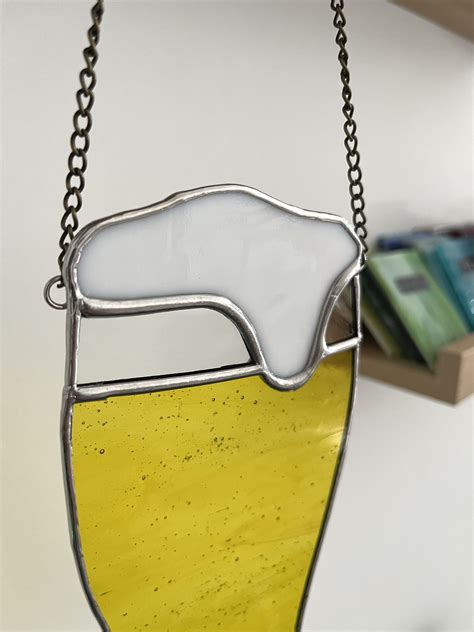 Beer Mug Stained Glass Suncatcher Glass Of Beer Window Hanging Beer