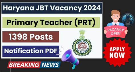 HSSC Primary Teacher Recruitment 2024 1456 Posts