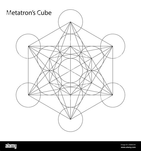 Meta Tron Cube Metatrons Cube Sacred Geometry Classic Symbol Stock