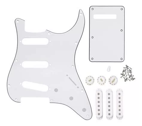 Kit Escudo Guitarra Strato Sss Camadas Branco Frete Gr Tis