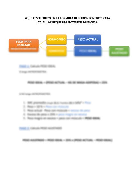 Solution Qu Peso Utilizo En La F Rmula De Harris Benedict Para