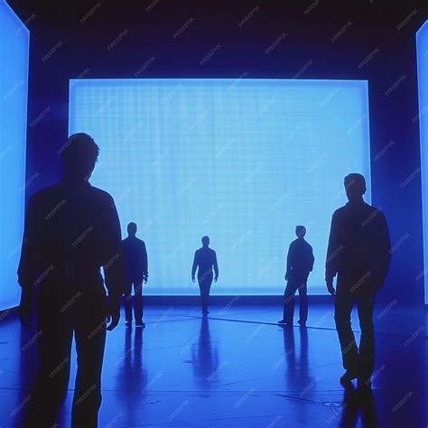 Retro Glitch Art Wide Shot of a 1980s TV Blue Screen Outage with