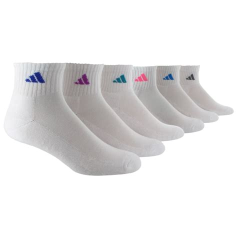 Adidas Womens Athletic Quarter Socks 6 Pack Bobs Stores